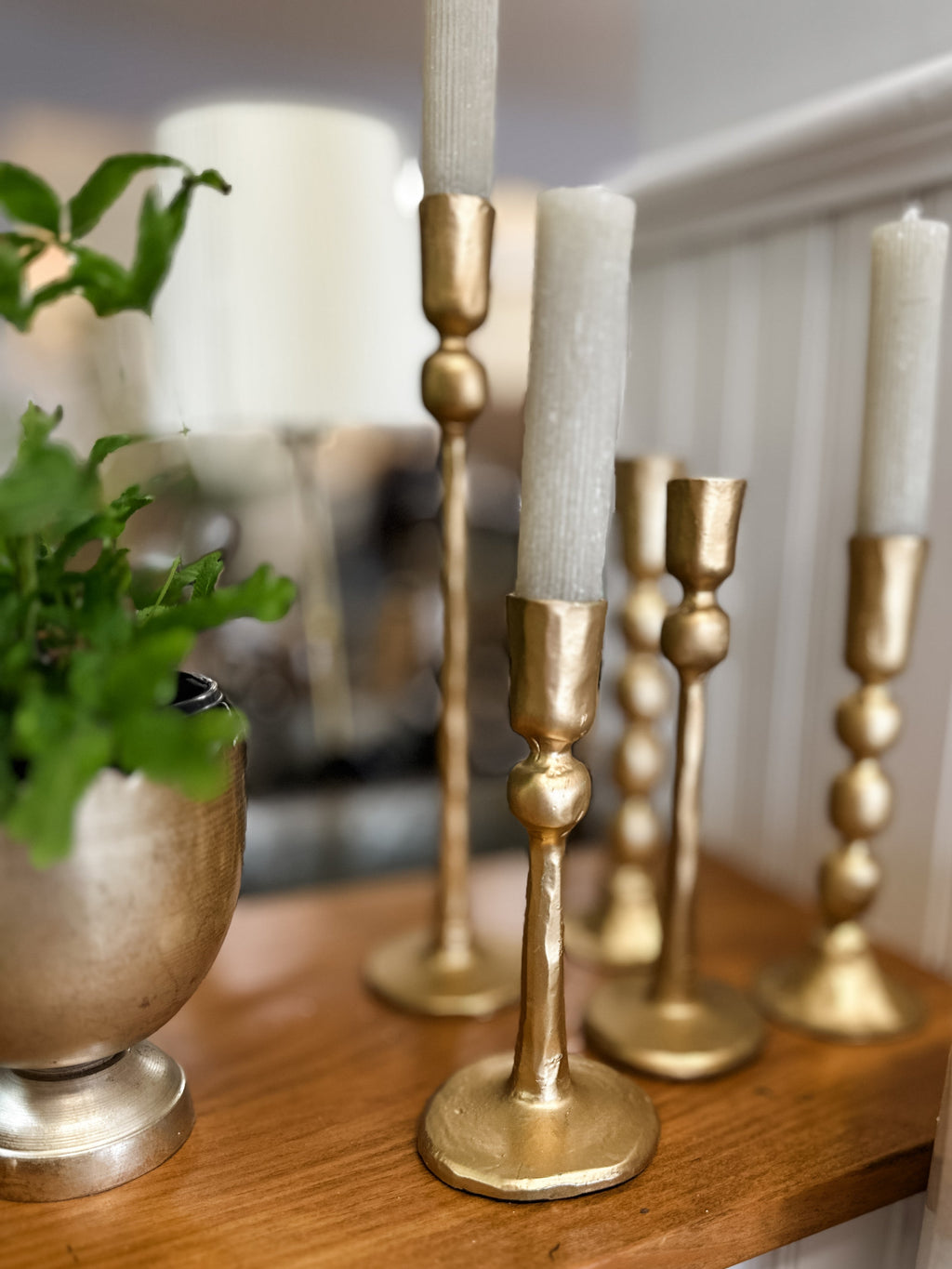Gold ball candle stick -Tall