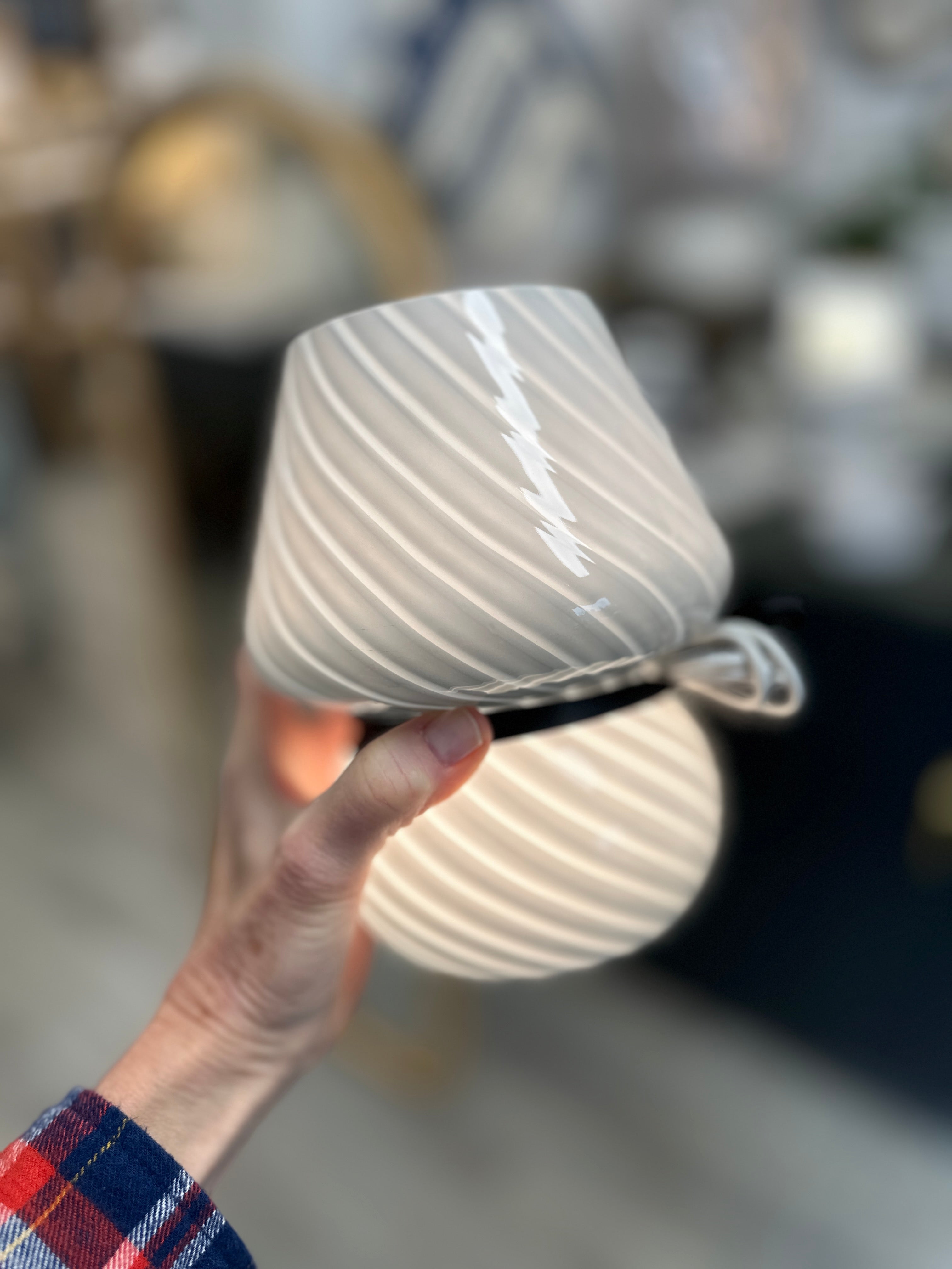 Hand-Blown Art Glass LED Table Lamp with Touch Sensor