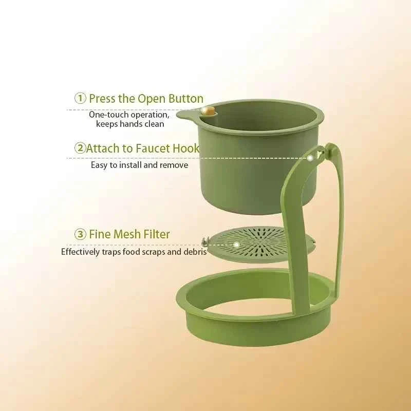 Press-Type Drain Basket for Kitchen & Bathroom | Multi-Functional Food Strainer & Sink Organizer