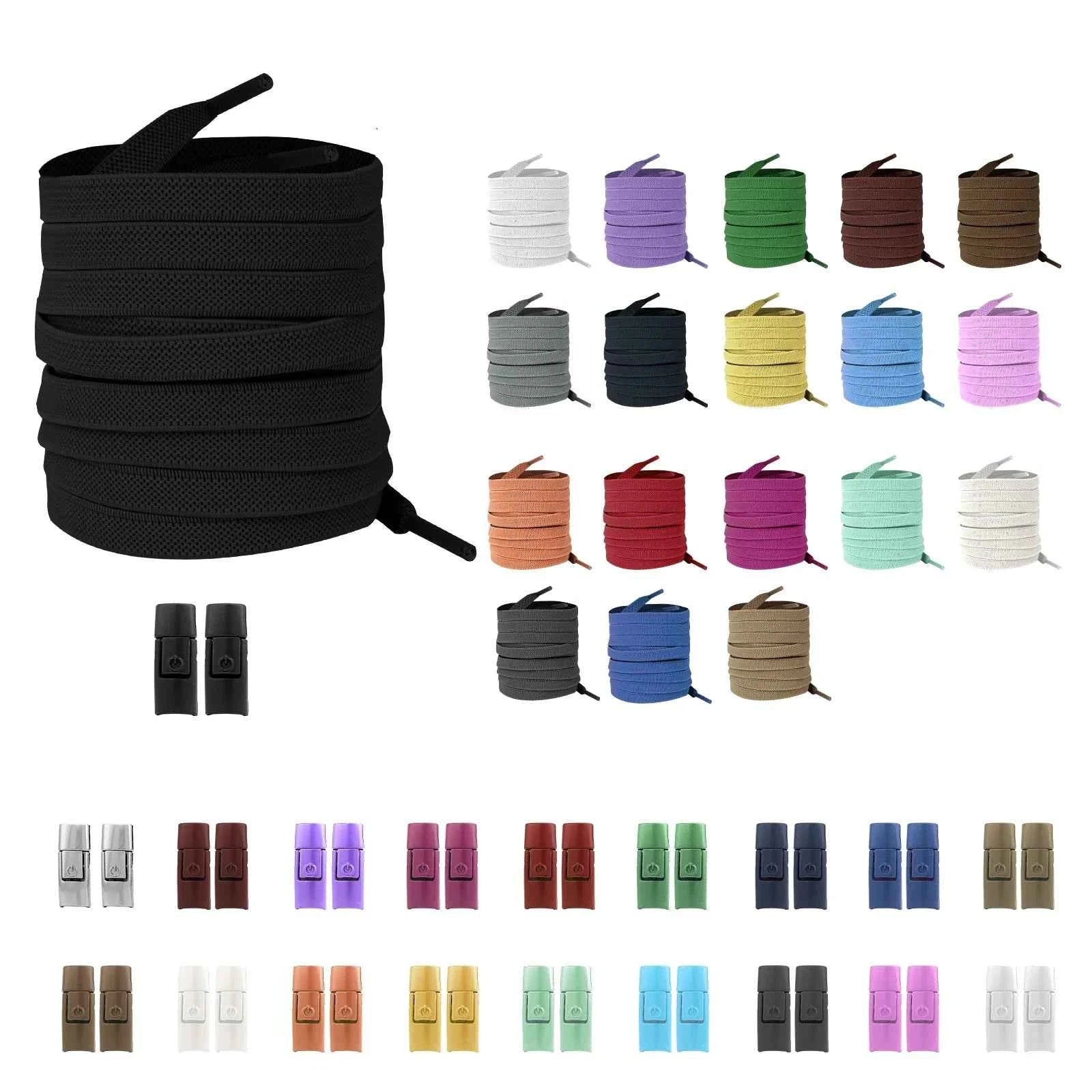 New Without Ties No Tie Elastic Shoelaces Press Lock Flat Widened 8MM Shoelaces for Kids and Adults