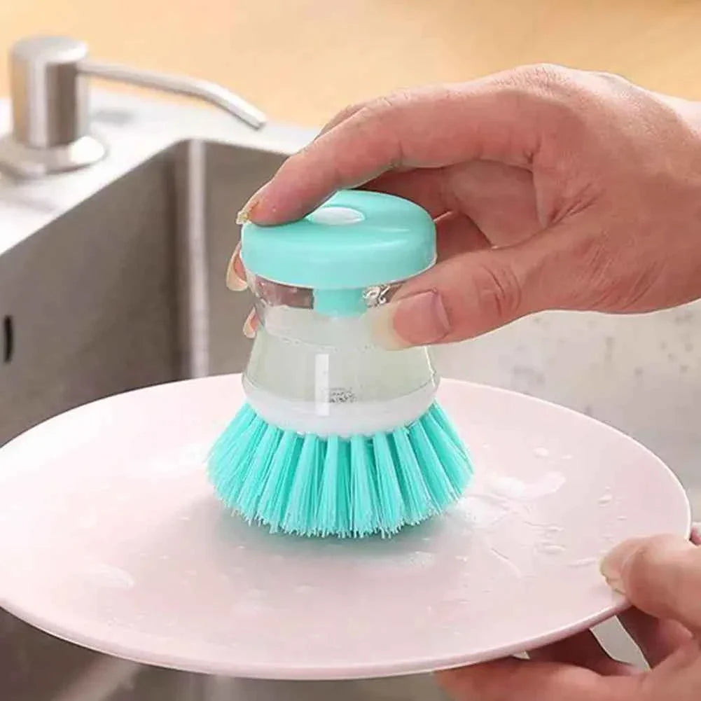 Kitchen Dish Brush with Soap Dispenser - Astronaut Design Washing Utensils and Household Cleaning Accessory