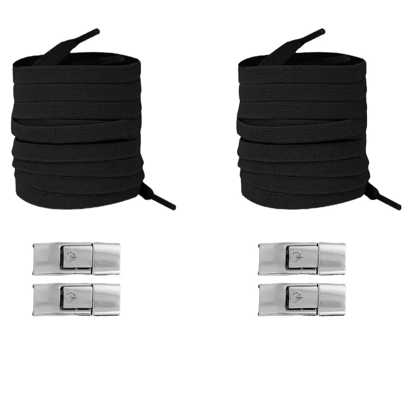New Without Ties No Tie Elastic Shoelaces Press Lock Flat Widened 8MM Shoelaces for Kids and Adults