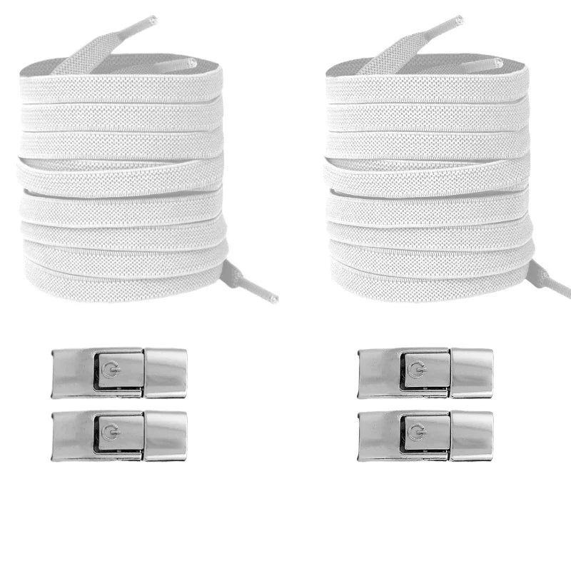 New Without Ties No Tie Elastic Shoelaces Press Lock Flat Widened 8MM Shoelaces for Kids and Adults