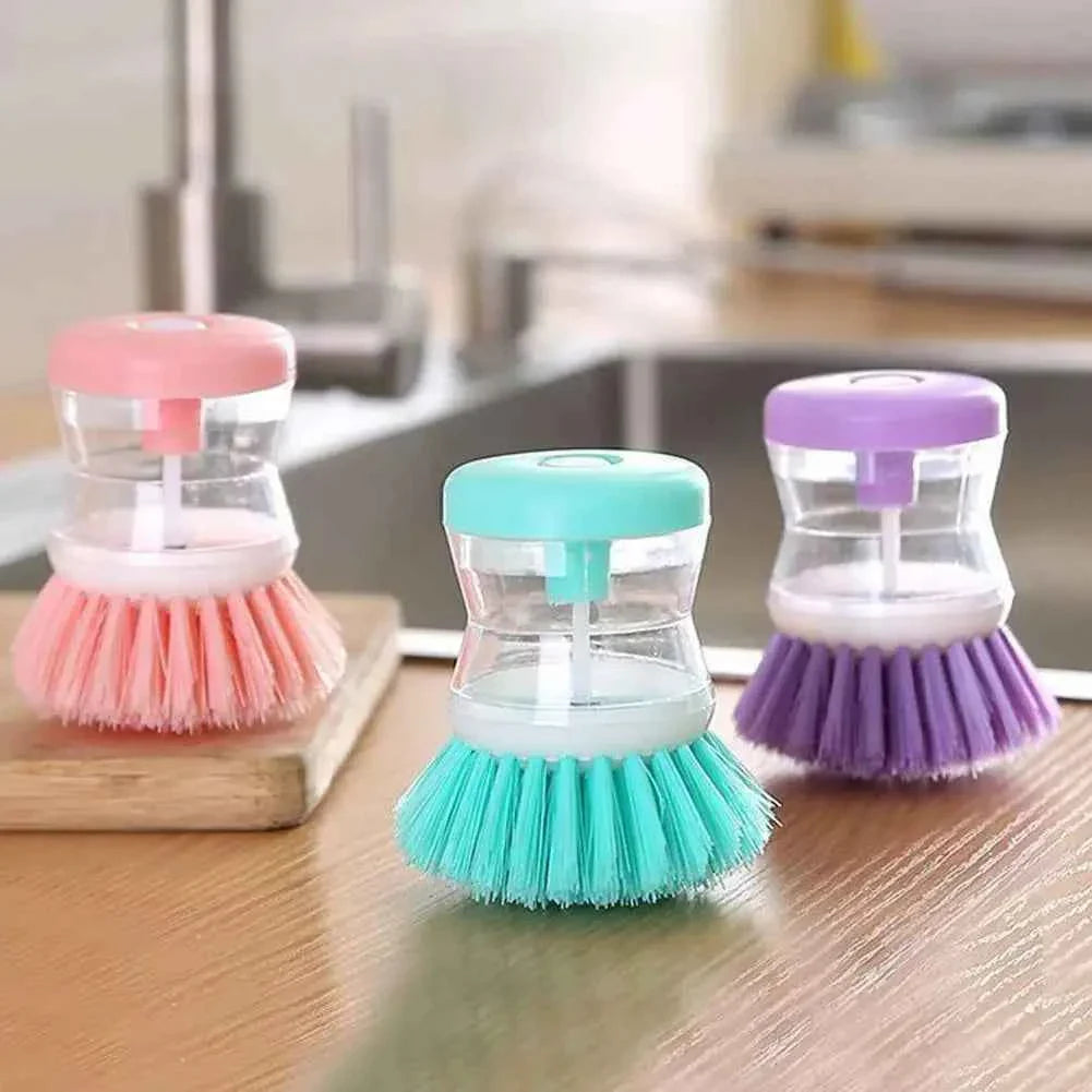 Kitchen Dish Brush with Soap Dispenser - Astronaut Design Washing Utensils and Household Cleaning Accessory