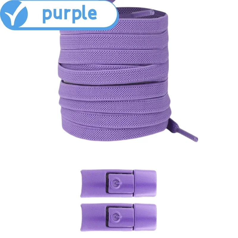 New Without Ties No Tie Elastic Shoelaces Press Lock Flat Widened 8MM Shoelaces for Kids and Adults