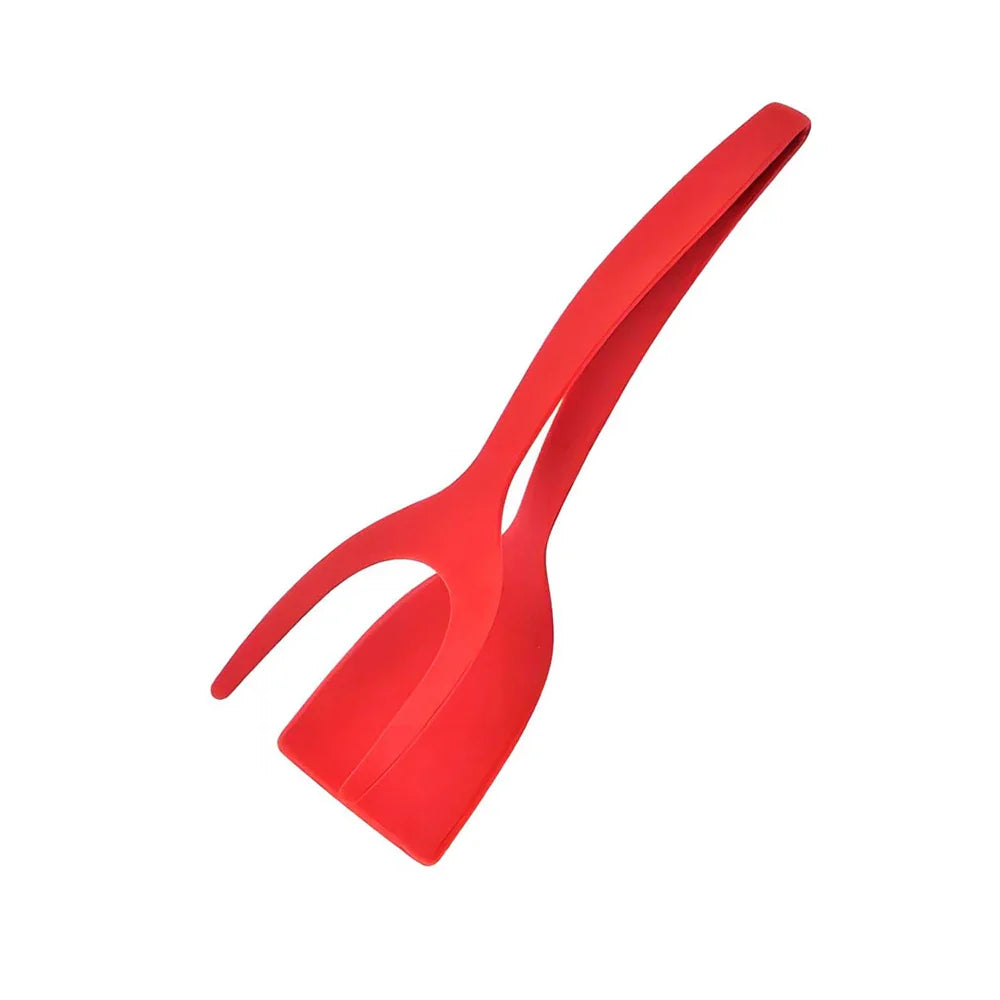 2 in 1 Spatula Tongs for Easy Cooking - Non-Stick Nylon Egg Flipper, Pancake, Fish, French Toast, and Omelet Tool