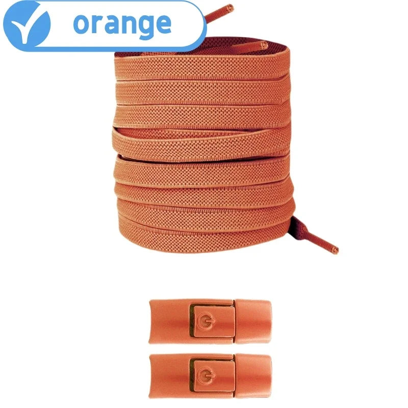 New Without Ties No Tie Elastic Shoelaces Press Lock Flat Widened 8MM Shoelaces for Kids and Adults