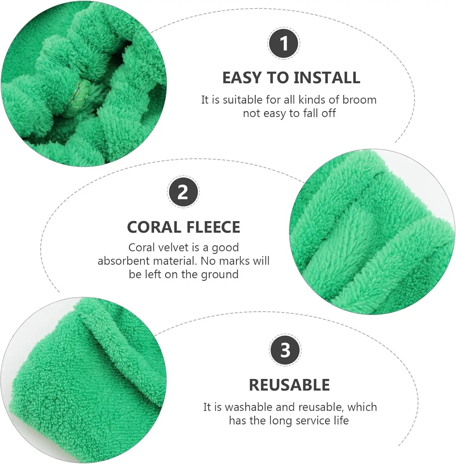 Multifunctional Floor Mop Cover - Reusable Ultra-Fine Fiber Coral Fleece for Effective Household Cleaning