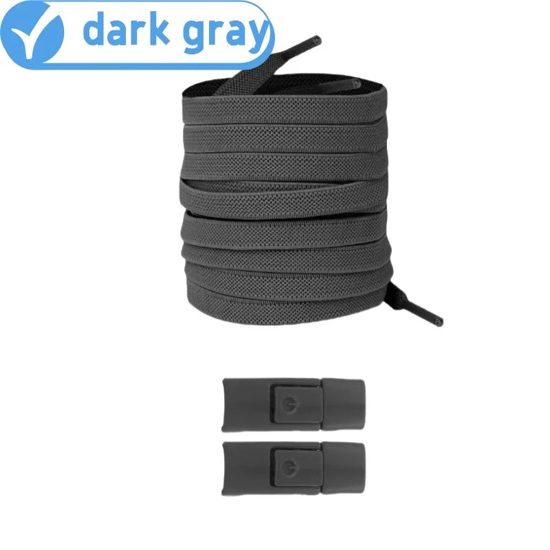 New Without Ties No Tie Elastic Shoelaces Press Lock Flat Widened 8MM Shoelaces for Kids and Adults