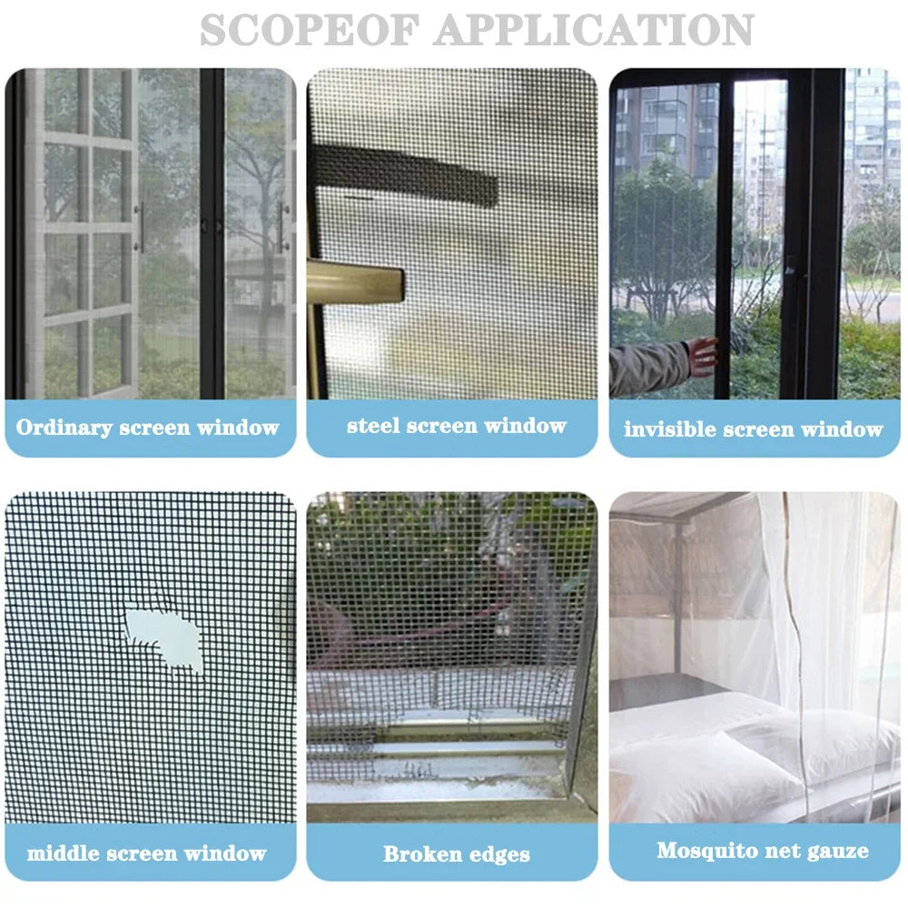 Mosquito Net Window Screen Repair - Easy-to-Apply Waterproof Self-Adhesive Mesh Patch