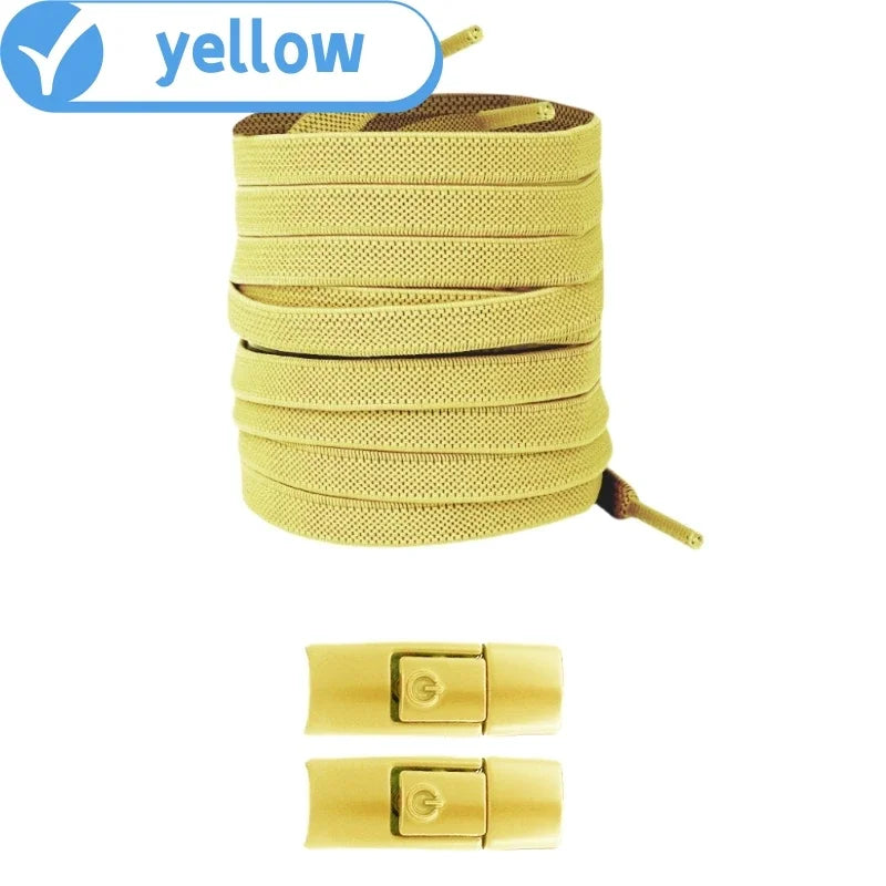 New Without Ties No Tie Elastic Shoelaces Press Lock Flat Widened 8MM Shoelaces for Kids and Adults