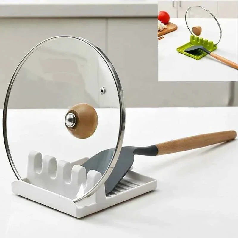 Kitchen Utensil Holder - Plastic Spoon Holder Rack Shelf Organizer for Forks, Spatulas, and Chopsticks