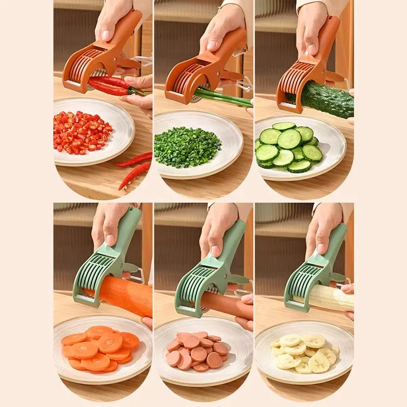 Stainless Steel Vegetable Slicer - 1Pc Multi-Functional Salad Slicer Kitchen Tools and Accessories