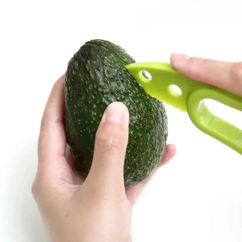 3 in 1 Avocado Slicer Tool, Corer, and Peeler - Plastic Kitchen Fruit Cutter and Pulp Separator