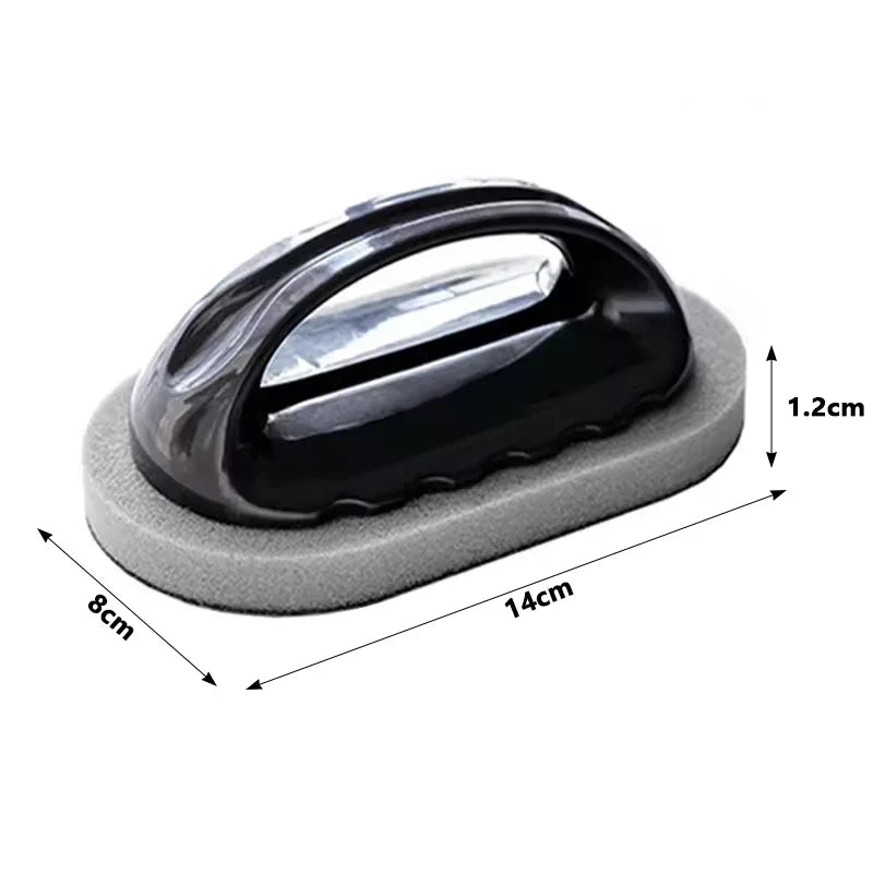 Magic Emery Sponge Brush Cleaner for Kitchen and Bath - Strong Rust Removal Tool with Handle