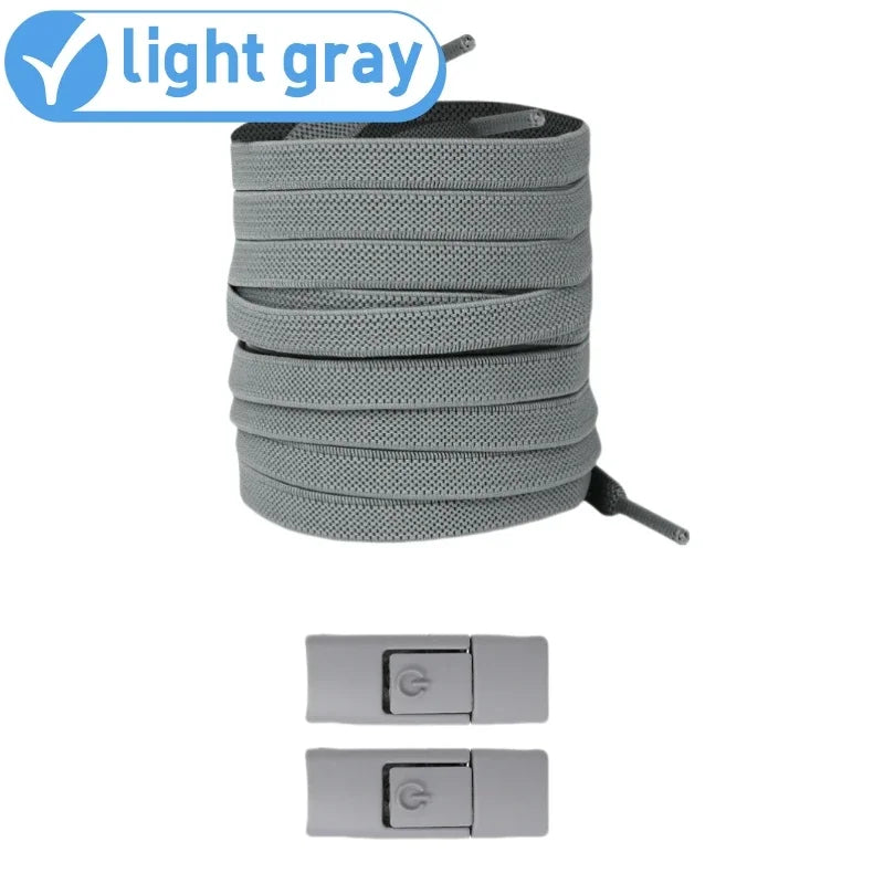 New Without Ties No Tie Elastic Shoelaces Press Lock Flat Widened 8MM Shoelaces for Kids and Adults