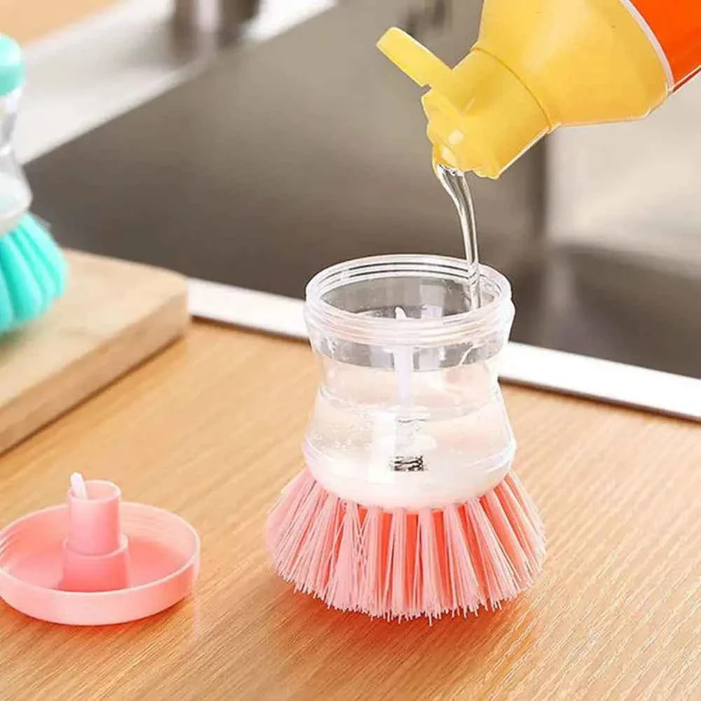 Kitchen Dish Brush with Soap Dispenser - Astronaut Design Washing Utensils and Household Cleaning Accessory
