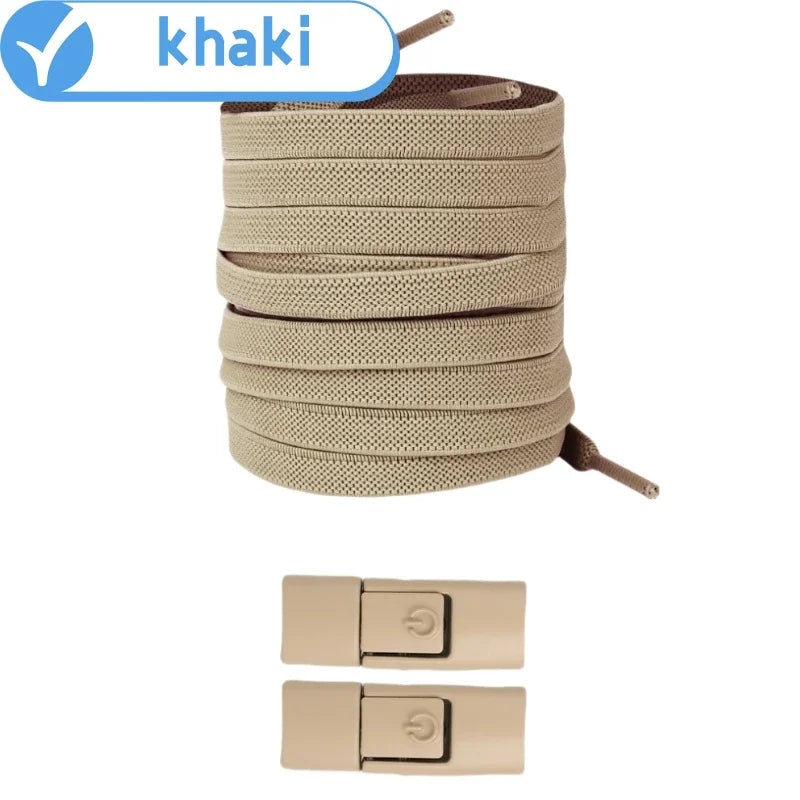 New Without Ties No Tie Elastic Shoelaces Press Lock Flat Widened 8MM Shoelaces for Kids and Adults