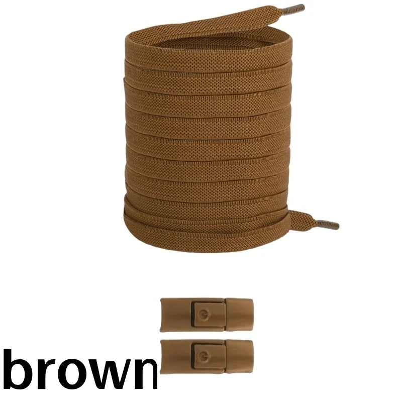New Without Ties No Tie Elastic Shoelaces Press Lock Flat Widened 8MM Shoelaces for Kids and Adults