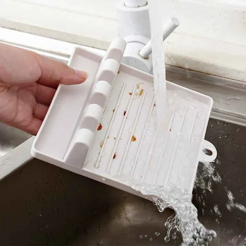 Kitchen Utensil Holder - Plastic Spoon Holder Rack Shelf Organizer for Forks, Spatulas, and Chopsticks