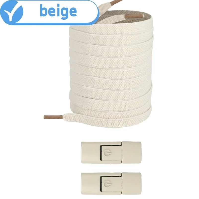 New Without Ties No Tie Elastic Shoelaces Press Lock Flat Widened 8MM Shoelaces for Kids and Adults