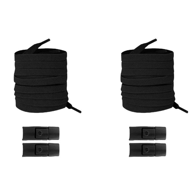 New Without Ties No Tie Elastic Shoelaces Press Lock Flat Widened 8MM Shoelaces for Kids and Adults
