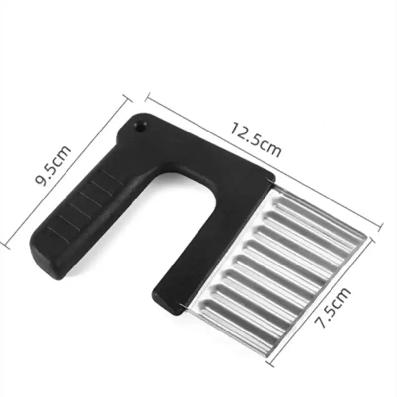 Stainless Steel Potato Chip Slicer - Crinkle Wavy Slicer Knife for Dough, Vegetables, Fruits, and French Fries