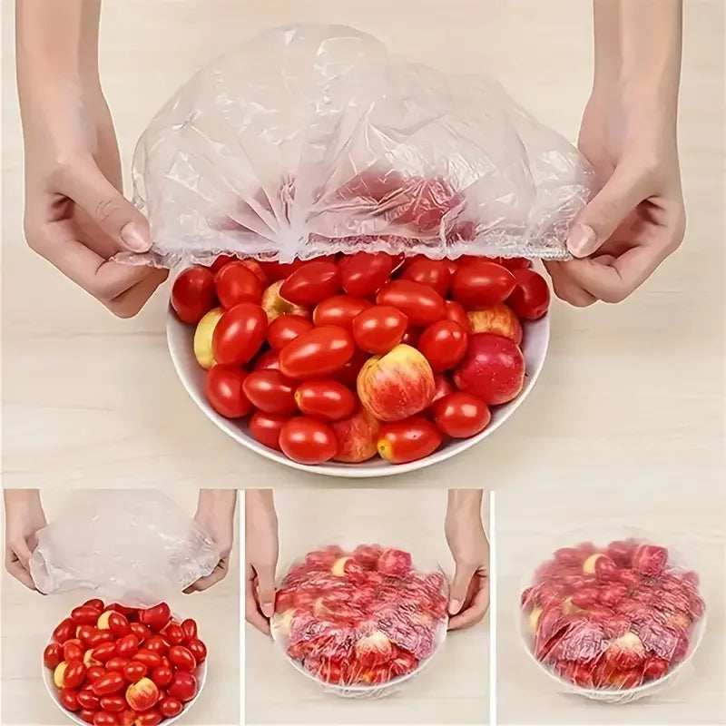 100pcs Disposable Food Covers for Fresh-Keeping Kitchen Storage