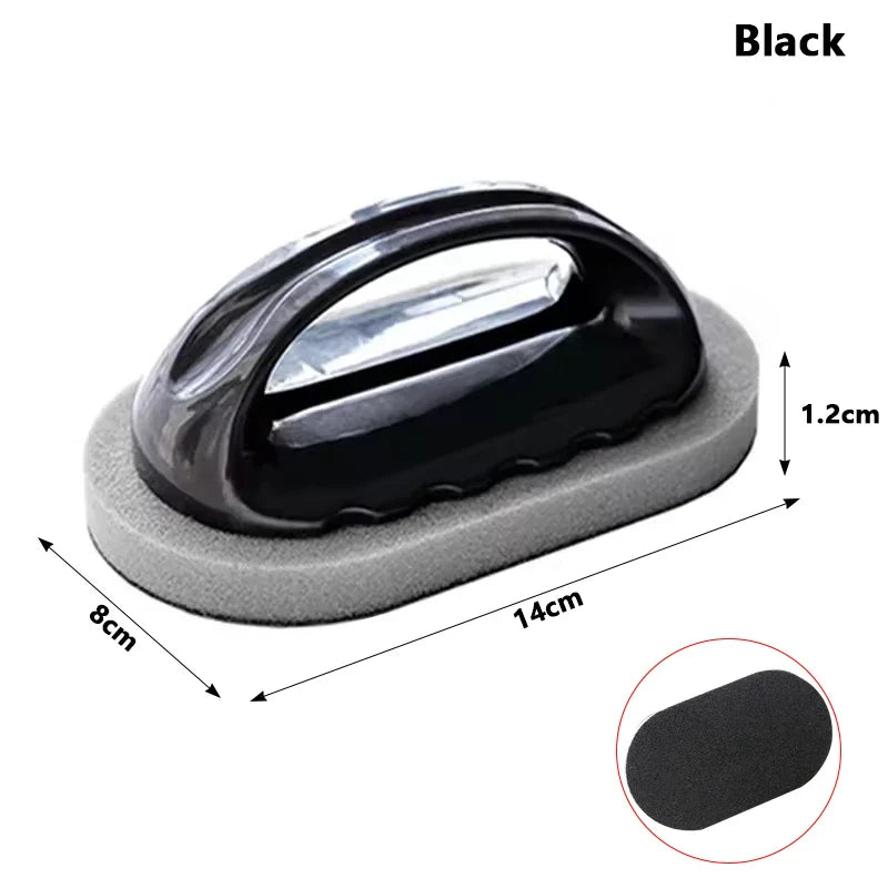 Magic Emery Sponge Brush Cleaner for Kitchen and Bath - Strong Rust Removal Tool with Handle