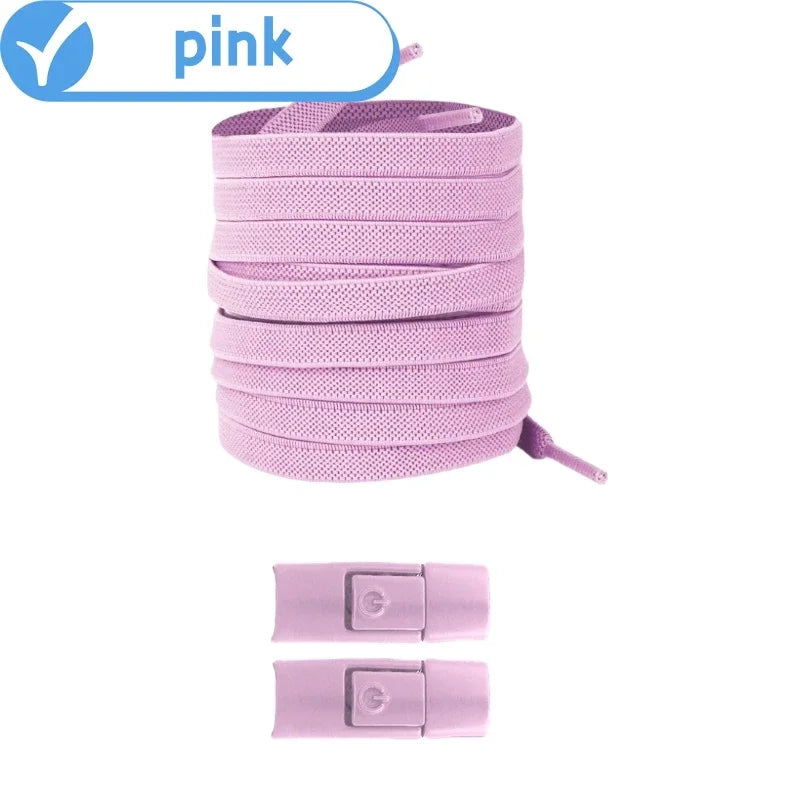 New Without Ties No Tie Elastic Shoelaces Press Lock Flat Widened 8MM Shoelaces for Kids and Adults