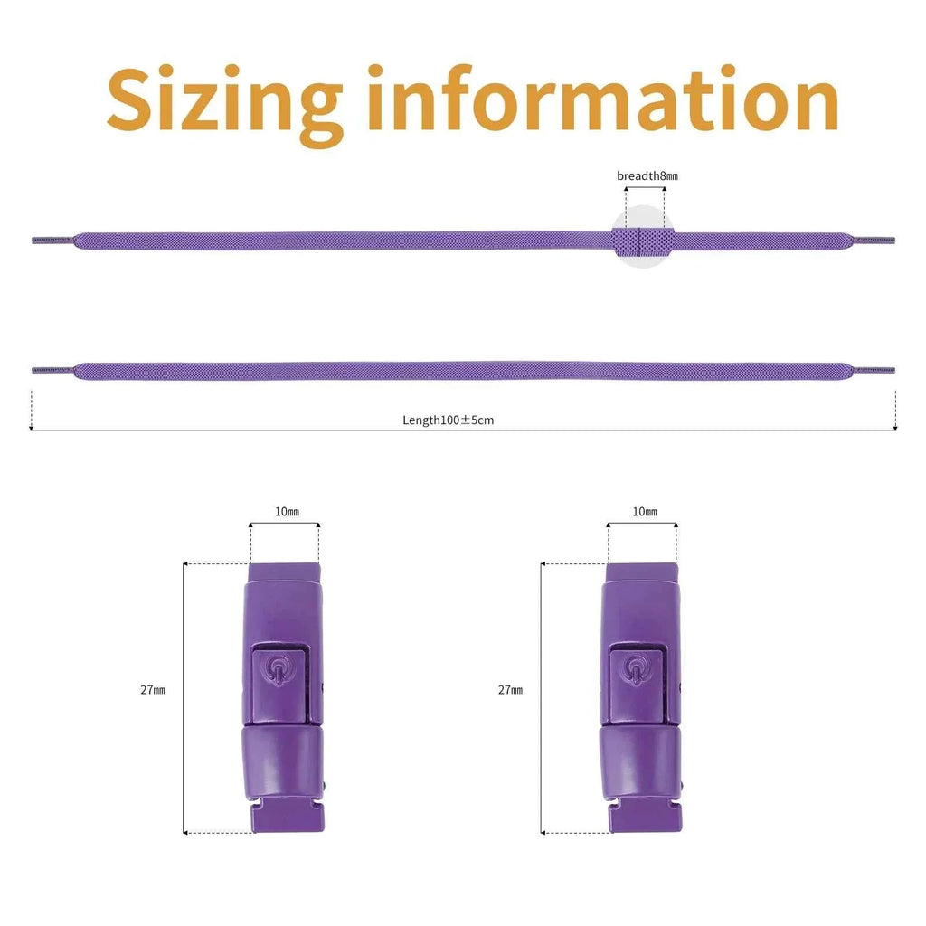 New Without Ties No Tie Elastic Shoelaces Press Lock Flat Widened 8MM Shoelaces for Kids and Adults