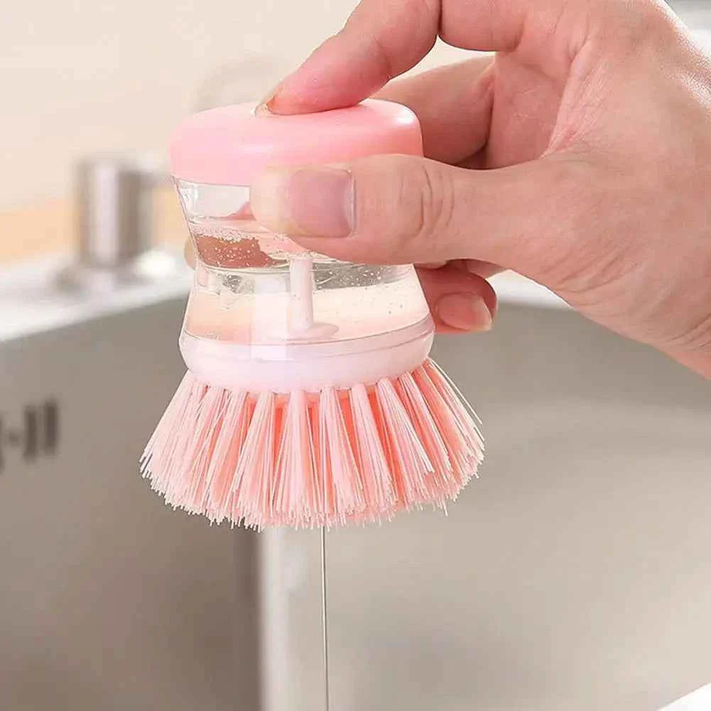 Kitchen Dish Brush with Soap Dispenser - Astronaut Design Washing Utensils and Household Cleaning Accessory