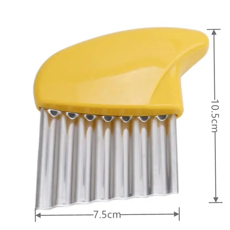 Stainless Steel Potato Chip Slicer - Crinkle Wavy Slicer Knife for Dough, Vegetables, Fruits, and French Fries