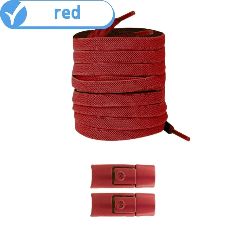 New Without Ties No Tie Elastic Shoelaces Press Lock Flat Widened 8MM Shoelaces for Kids and Adults