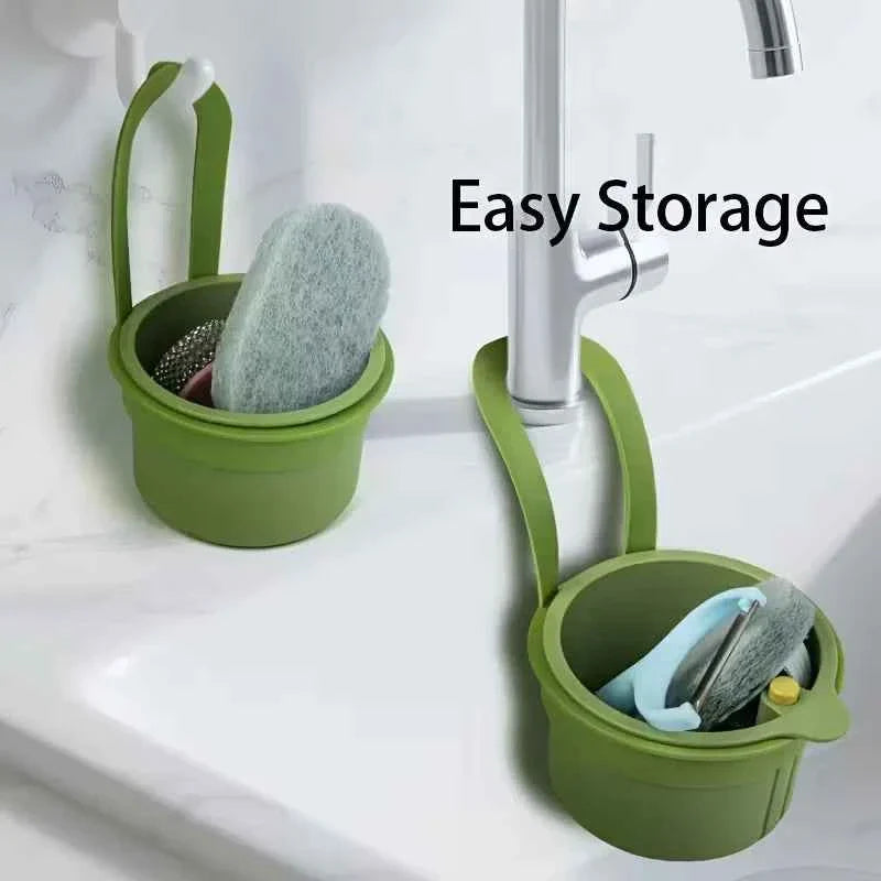 Press-Type Drain Basket for Kitchen & Bathroom | Multi-Functional Food Strainer & Sink Organizer