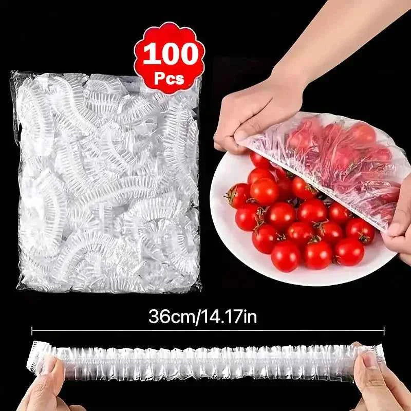 100pcs Disposable Food Covers for Fresh-Keeping Kitchen Storage