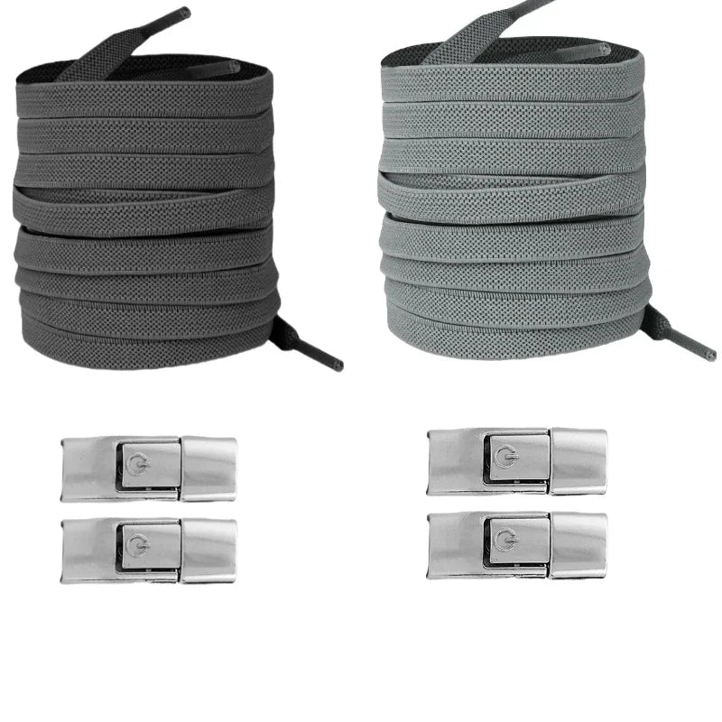 New Without Ties No Tie Elastic Shoelaces Press Lock Flat Widened 8MM Shoelaces for Kids and Adults