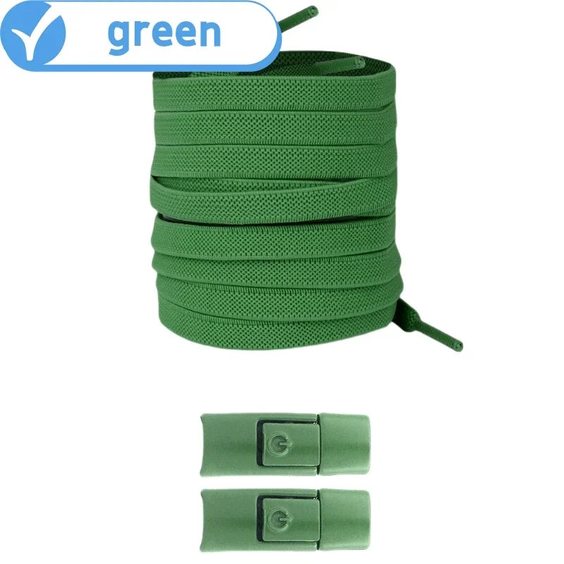 New Without Ties No Tie Elastic Shoelaces Press Lock Flat Widened 8MM Shoelaces for Kids and Adults